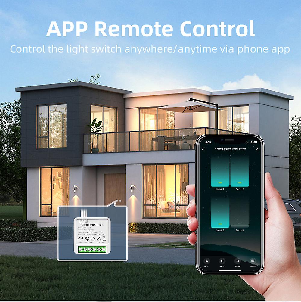Tuya Zigbee/WiFi Smart Gang Switch Module 2 Way Control DIY Breaker