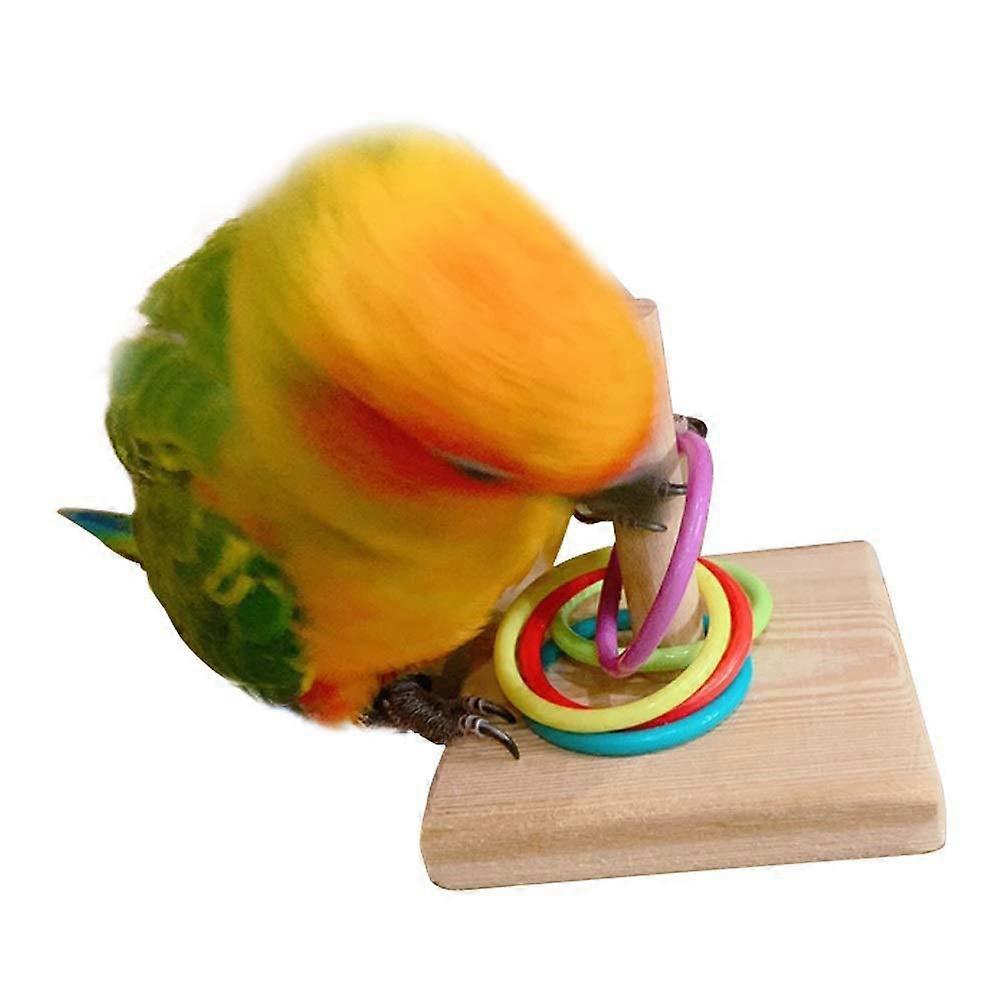 Stacking Ring Bird Toy Bird Trick Tabletop Toy Small Rings Toy Set for Parrots
