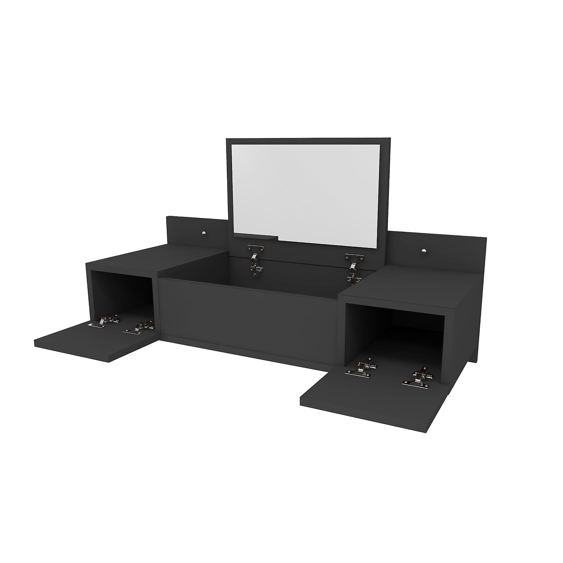 Bertus Wall Mounted Makeup Vanity Table - Dark Grey