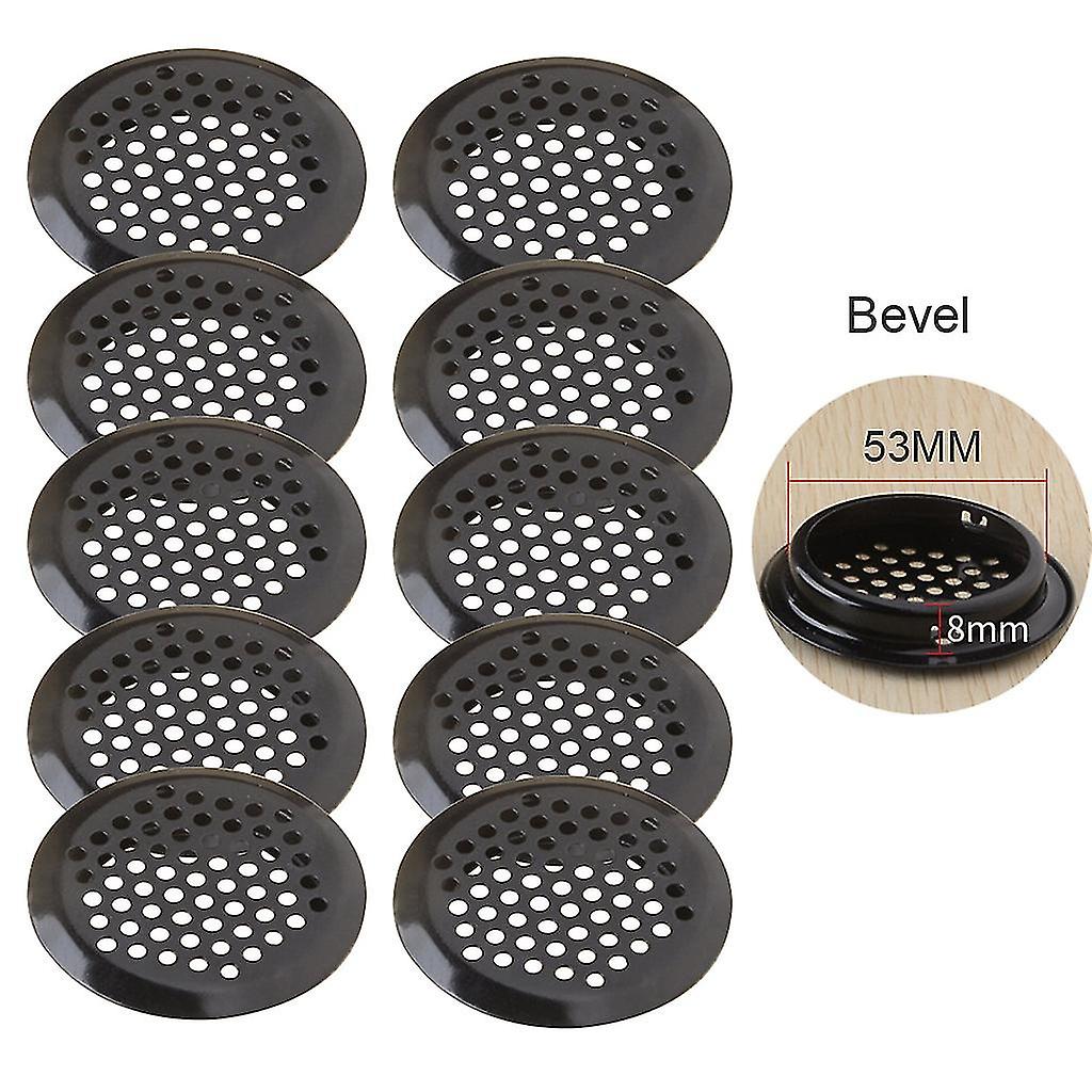 10stk 19-53mm Sort Cirkulær Soffit Luftventiler Rustfrit Stål Louver Luftventiler