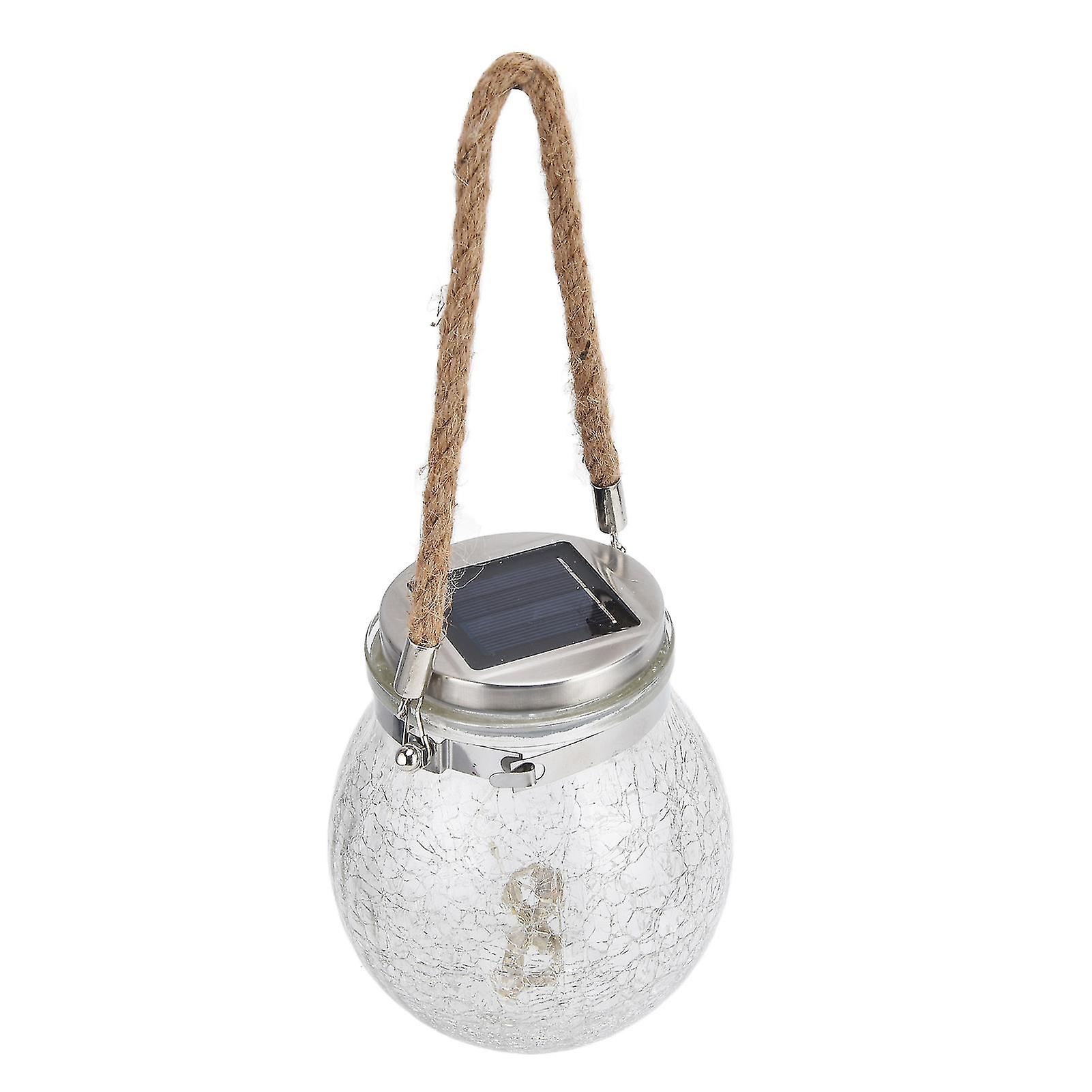 Solar Lantern Waterproof Crack Pattern Solar Hanging Light for Outdoor Backyard Garden Decor