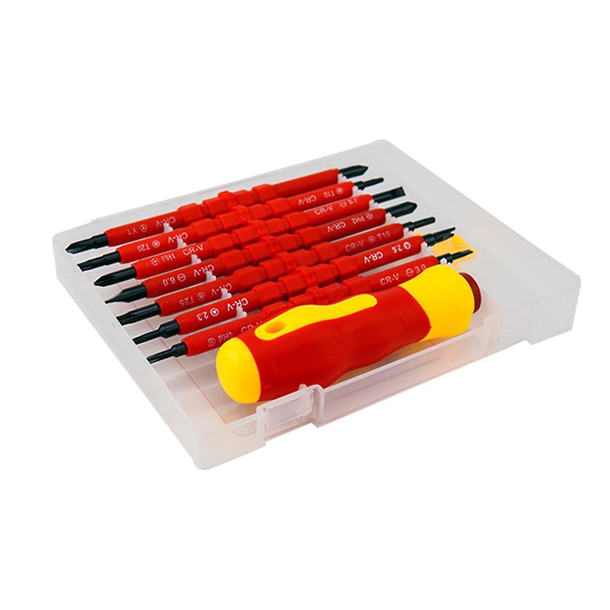 VDE Insulated Screwdriver Set Slotted Screw Driver Bits Kit with Tester Pen Electricians Hand Tools