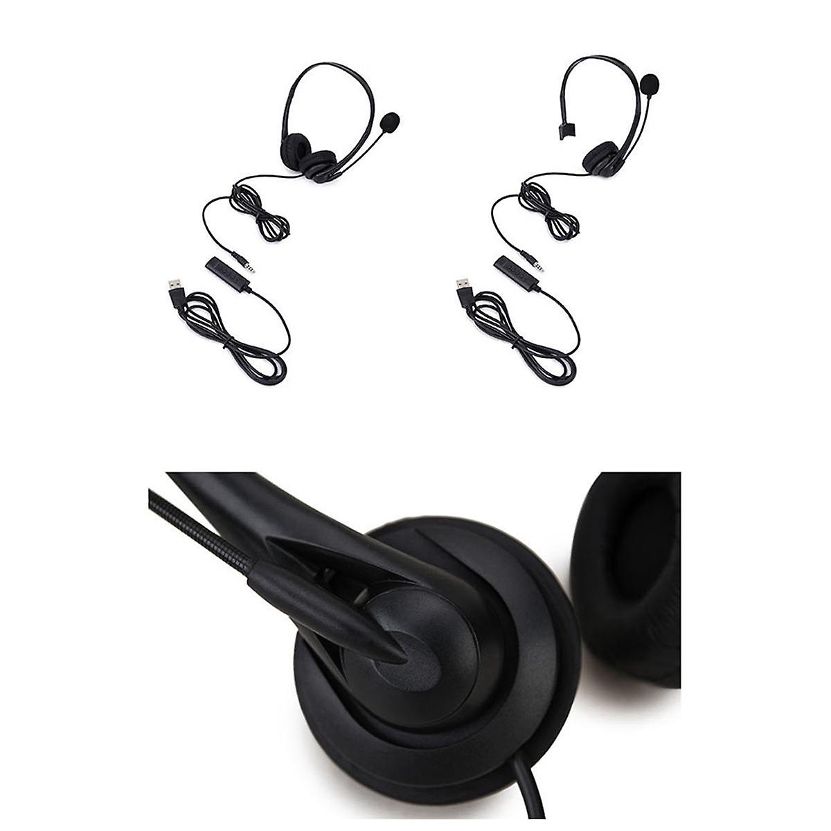 USB Headset with Microphone , with Volume Control, for Online Conference Online Classes, Games Comp
