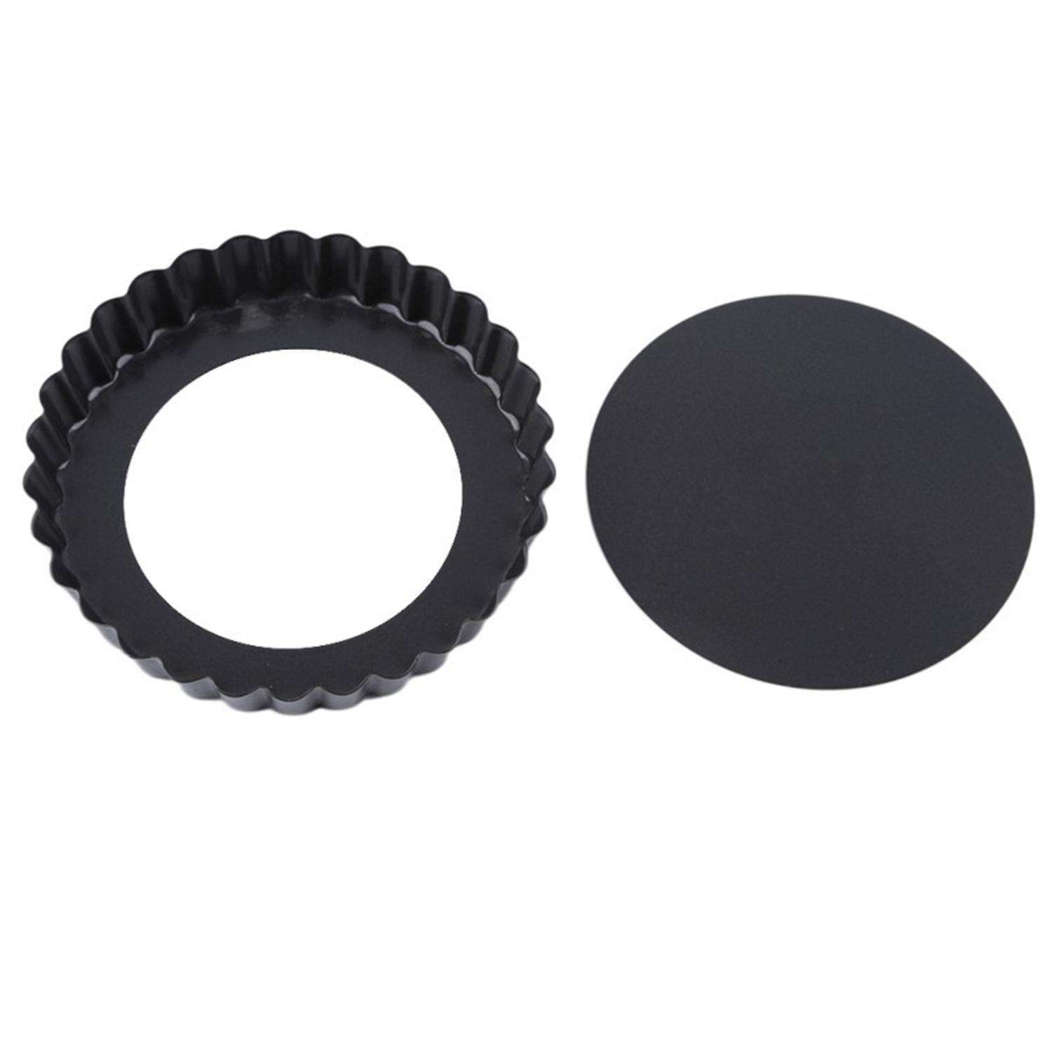 ZHOUBA Cake Mold Eco-friendly Anti-deform Carbon Steel Removable Pie Pizza Cake Mold for Dorm