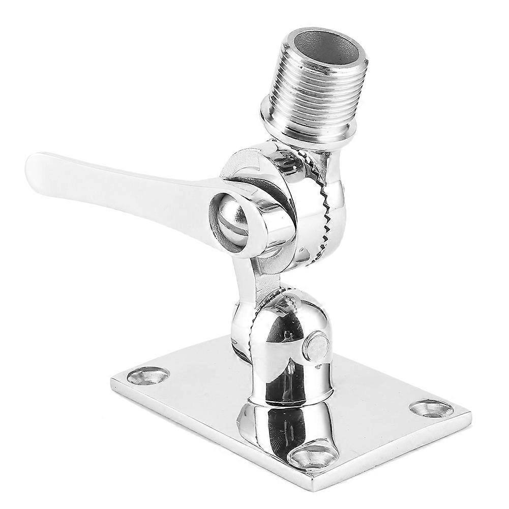Marine VHF Antenna Adjustable Ratchet Mount Durable Stainless Steel Fixed Base Bracket Corrosion Resistant Easy Installation Suitable for Boat