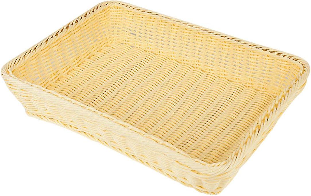 Rectangular Braided Bread Basket Plastic Fruit Vegetable Basket Kitchen Organizer Storage Basket Food