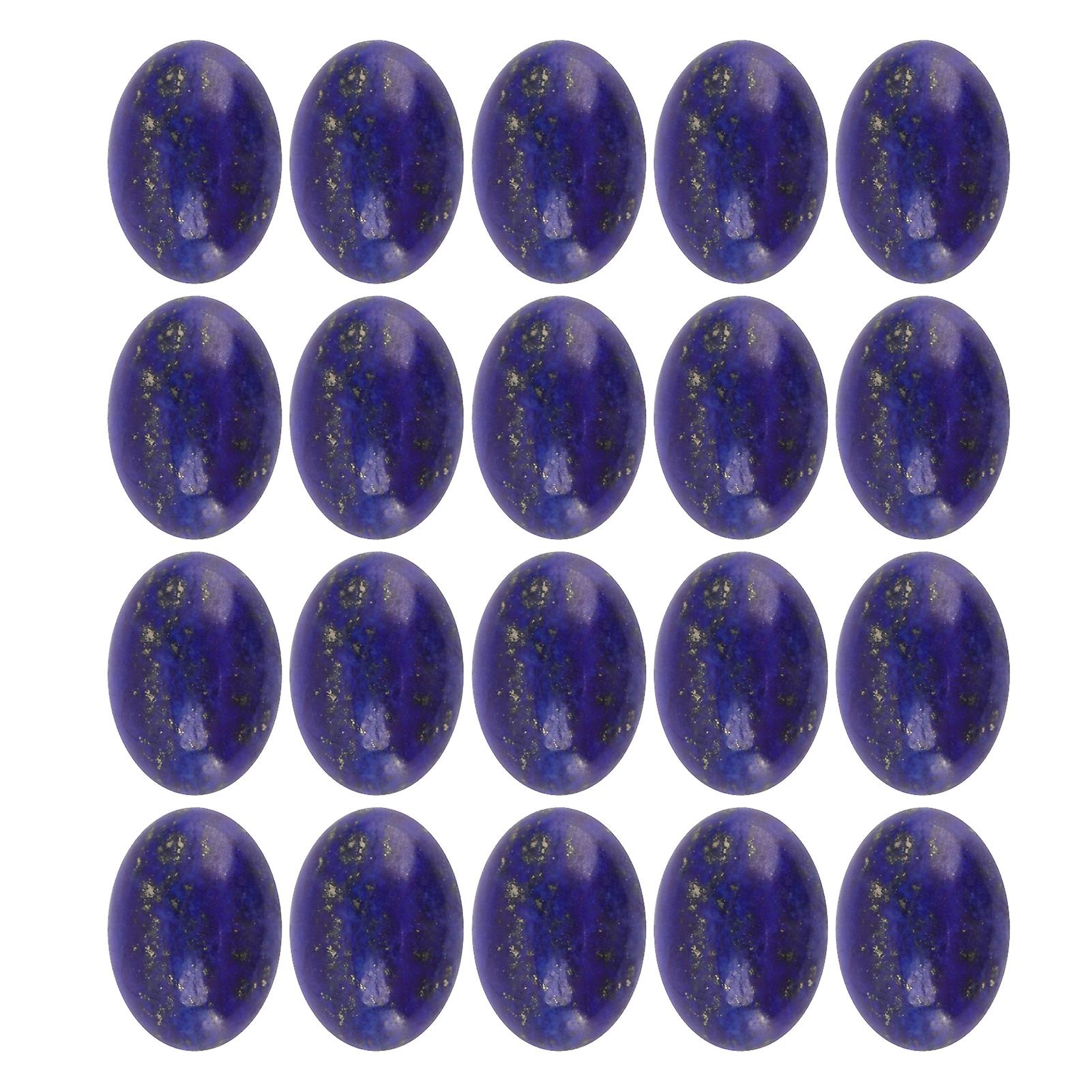 20Pcs Oval Lapis Lazuli Cabochon Beads - Exquisite Stones for DIY Jewelry Making