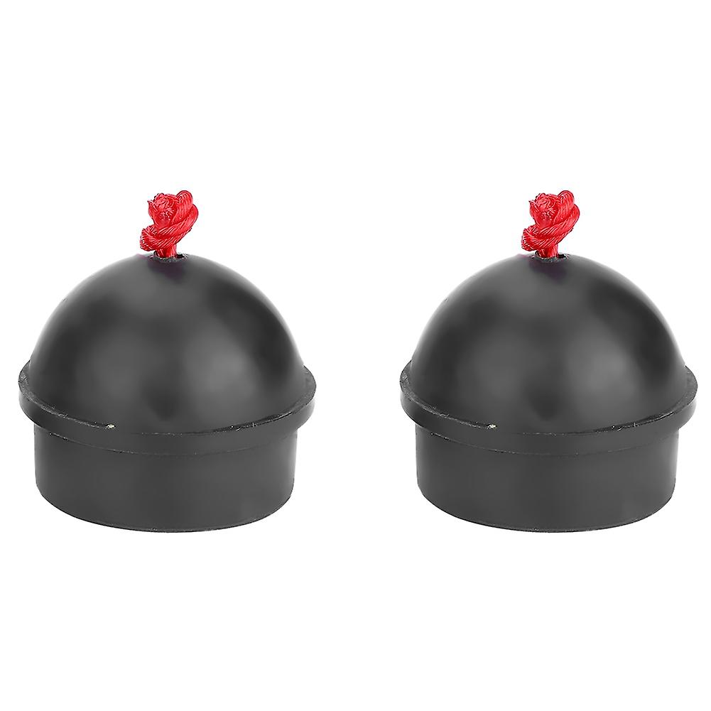 2pcs No Slip Cue Tip Chalk Billiard Pool Cue Chalk Holder with Cord for Snooker Pool (Black)