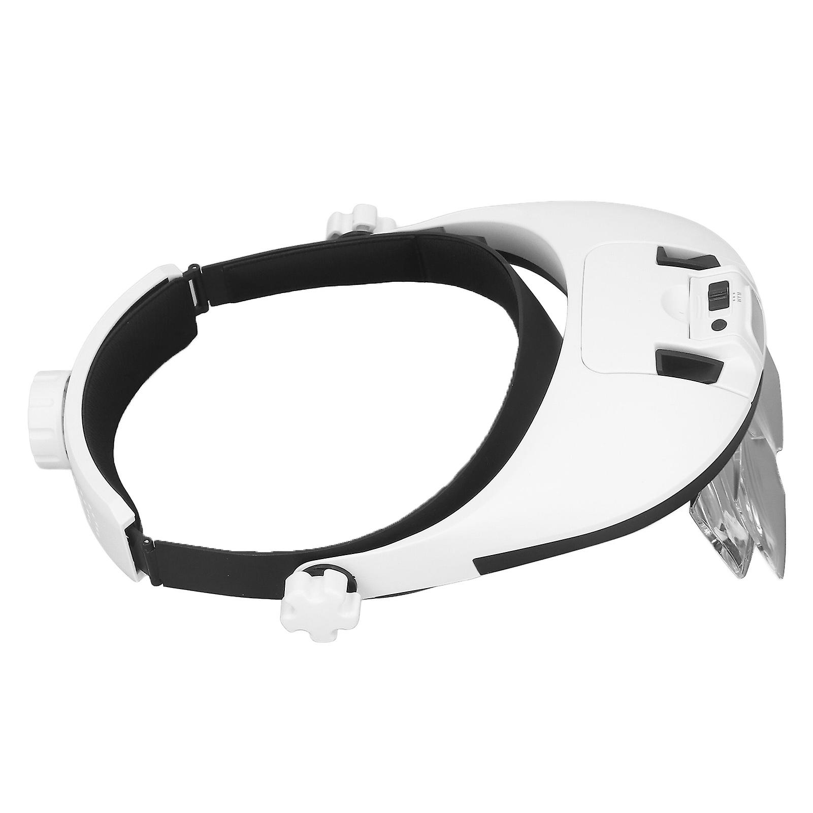 Head Magnifier Rechargeable Magnifying Glasses LED with 5pcs Eyeglass for Reading Repair 