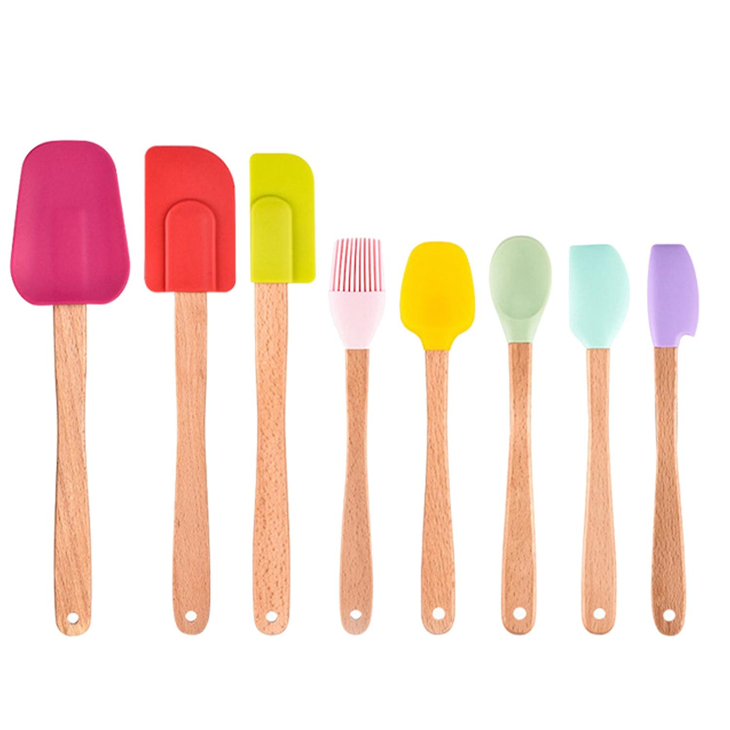 OuZhan 1 Set Bakeware Sets Heat-resistant Food Grade Wooden Handle Undeformable Flexible Baking