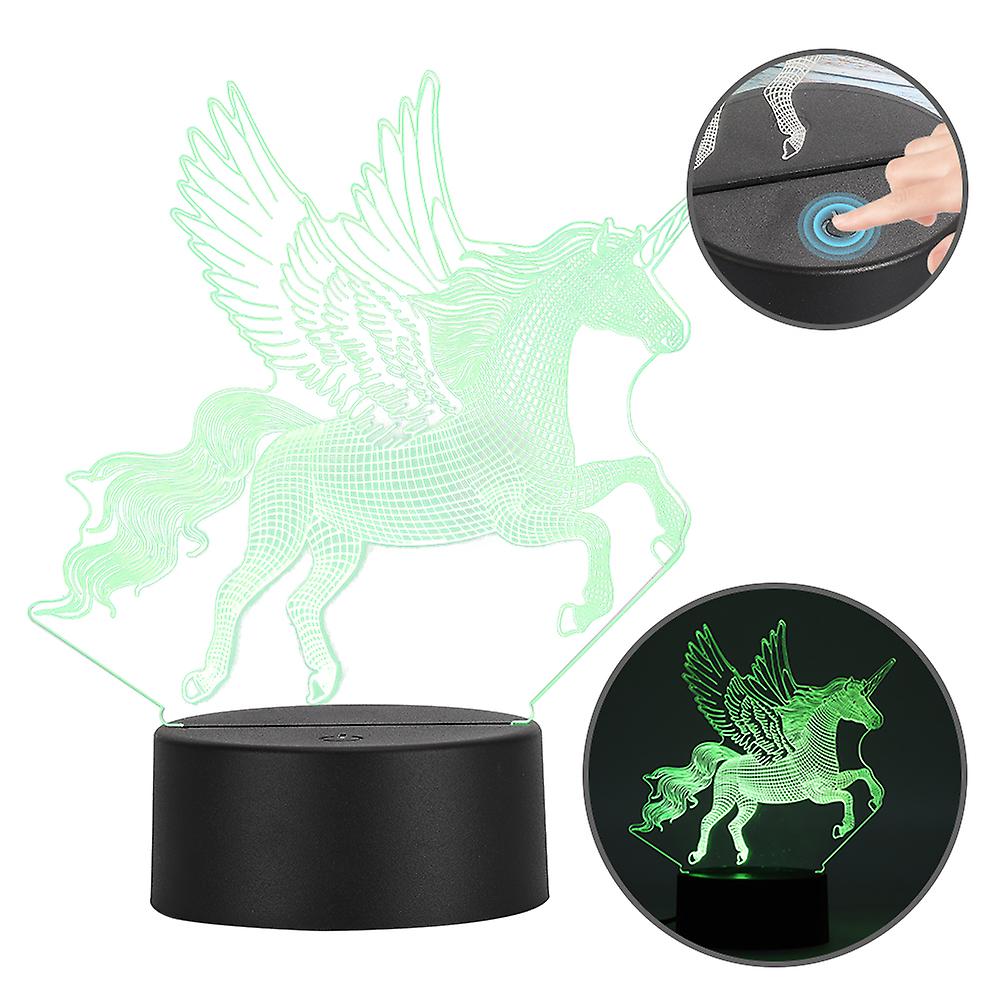3D Night Light Unicorn Type USB LED Lamp Touch Switch Table Desk Lamp Gift