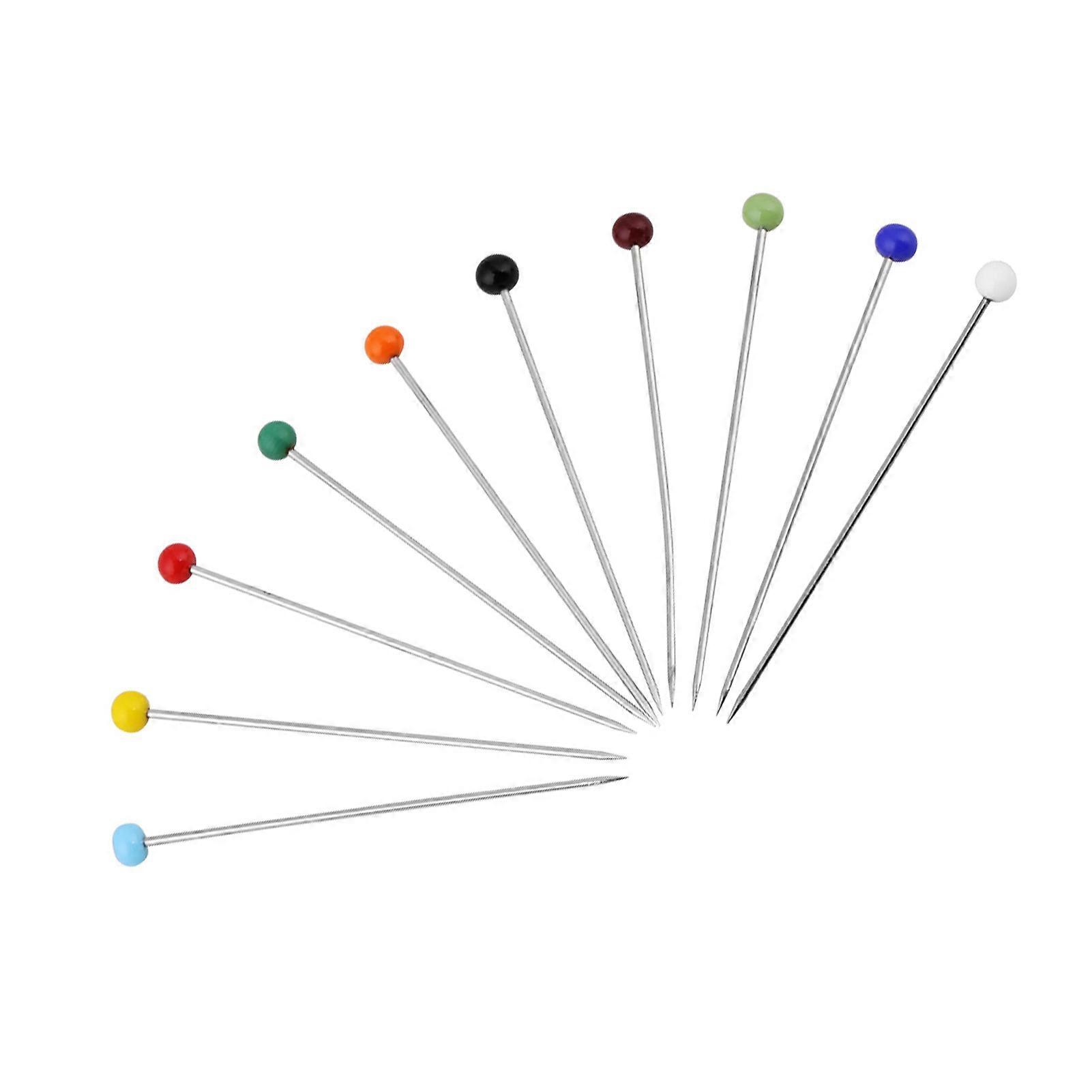 1000pcs Glass Head Sewing Pins 3.8cm Multicolor Sharp Ball