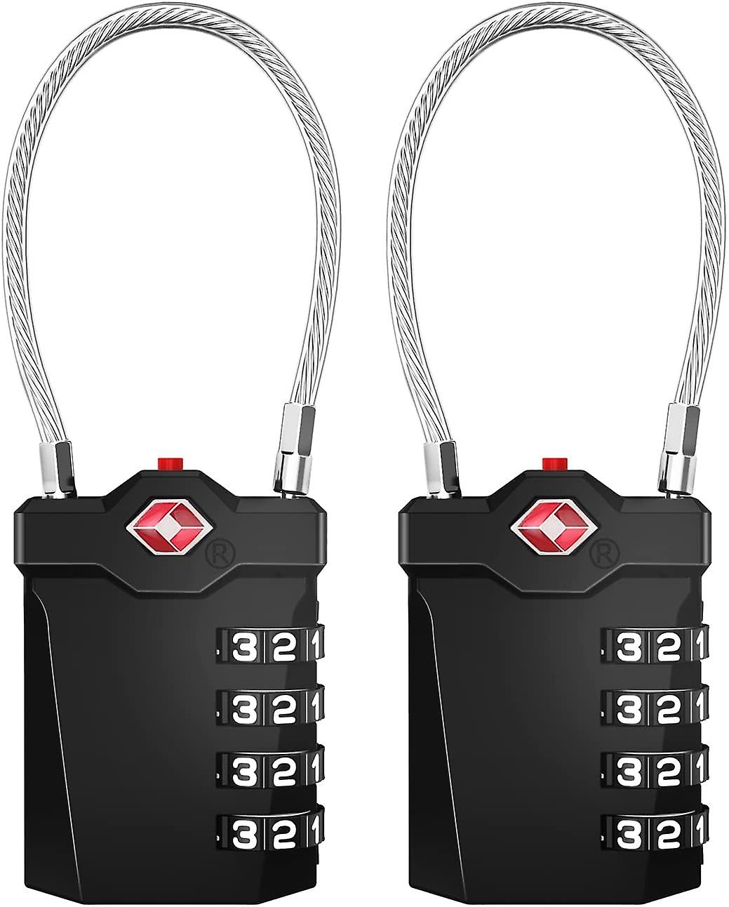 2pcs black suitcase locks for gyms, 4-digit combination