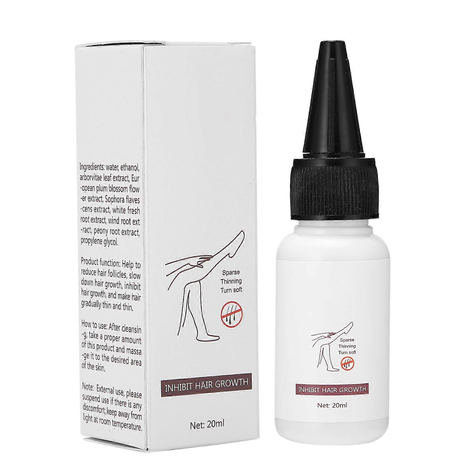 Inhibitor růstu vlasů tekutý 20ml bezbolestný růst vlasů na obličej a paže, sérum pro léčbu pomalého růstu vlasů