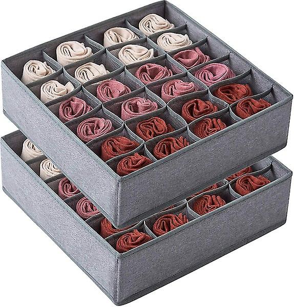 2-Pack Collapsible Drawer Organizer Divider for Socks and Underwear, 24-Cell or 16-Cell