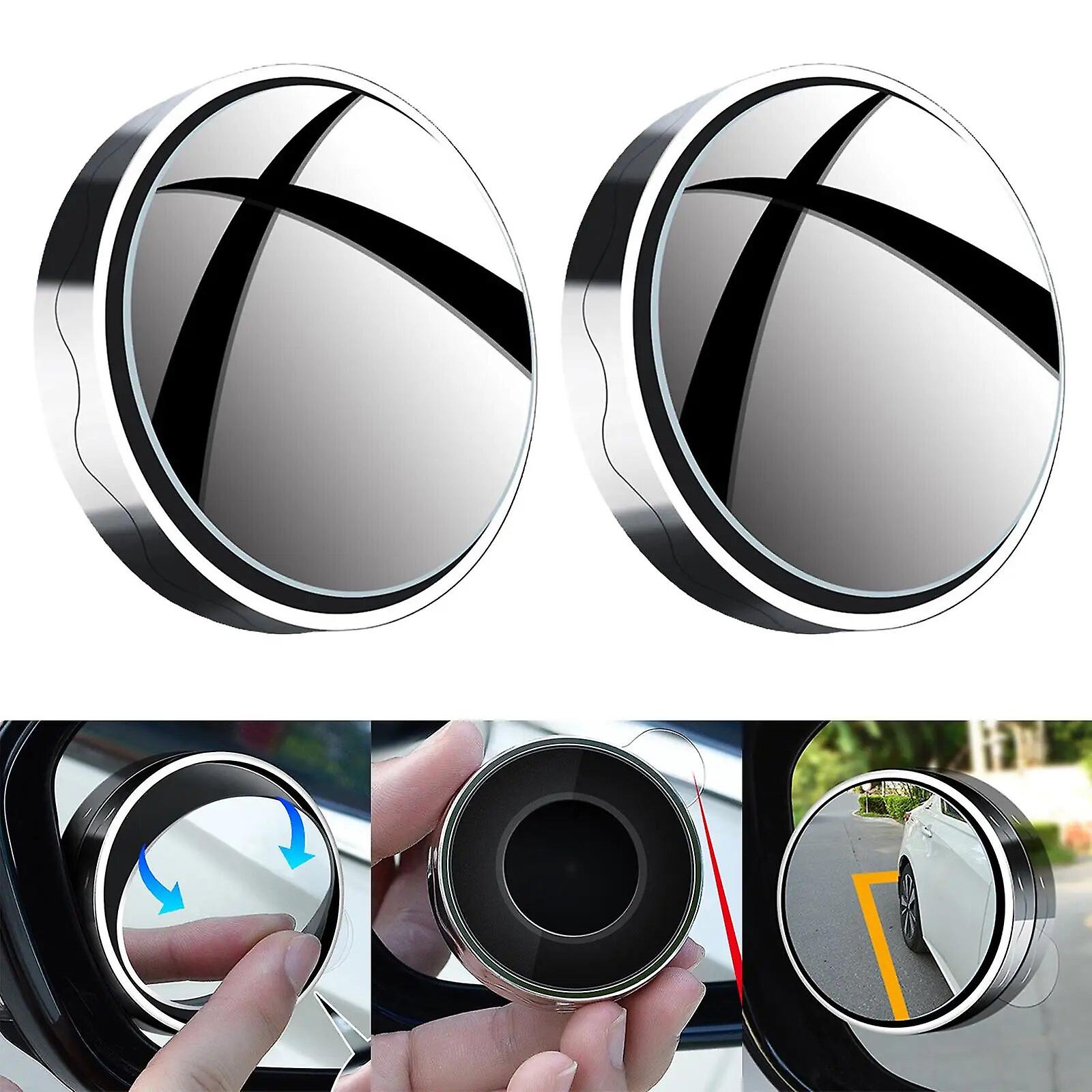 2 count car rearview mirror small spot mirror 360 degree adjustment~8592