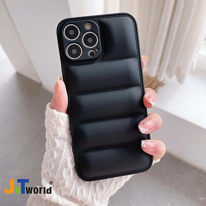 JNTworld Black Puffer Down Jacket TPU Phone Case For iPhone 13 Pro Max