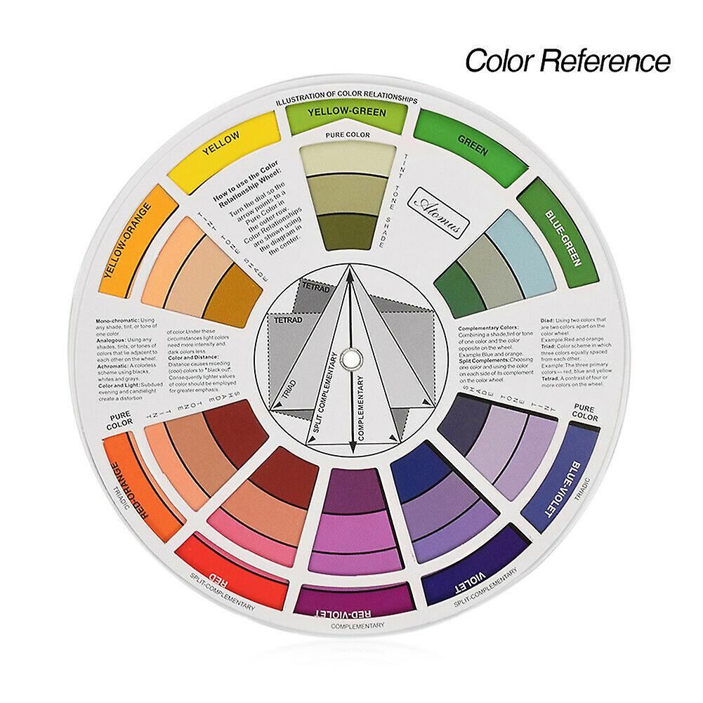 12 Color Professional Paper Card Three Tier Design Tattoo Color Wheel Guidance Round Central Circle Rotates Tattoo Makeup Tool
