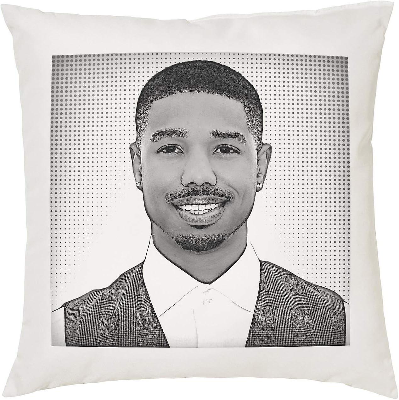 ヒロラソフトで耐久性のあるマイケルBジョーダンクッション枕 - ポップアート - ポリエステル100% - 充填パッドの有無にかかわらず利用可能 - 45x45cm(カバーと充填