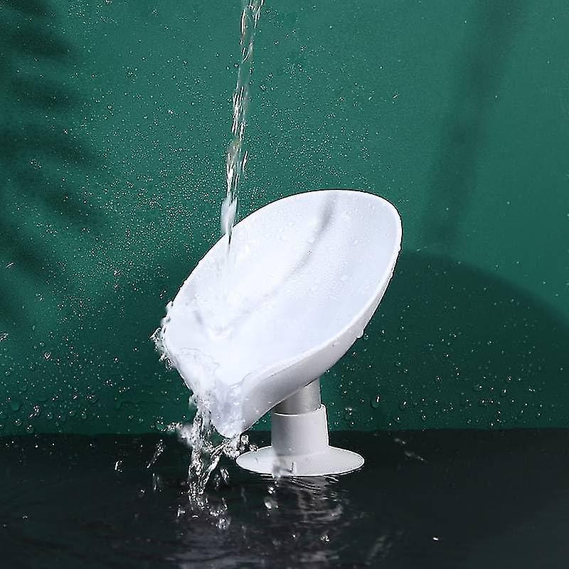 2x Premium Leaf-shaped Soap Dish With Suction Cup, Stylish Bathroom Holder