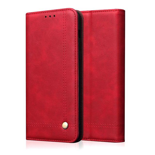 Leather Shell Case with Multi-Pocket for OnePlus 7 PRO - Red