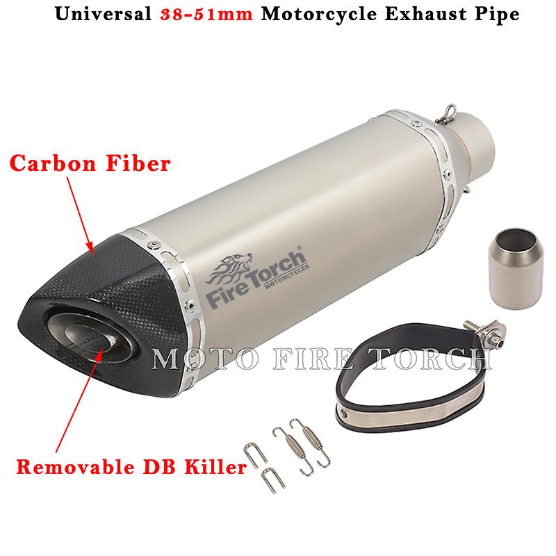 Universal 51mm Motorrad Auspuffrohr Moto Flucht Roller Carbon Faser Schalldämpfer DB Mörder Für MT09 CBR650 GSXR1000 Z900 R1200GS