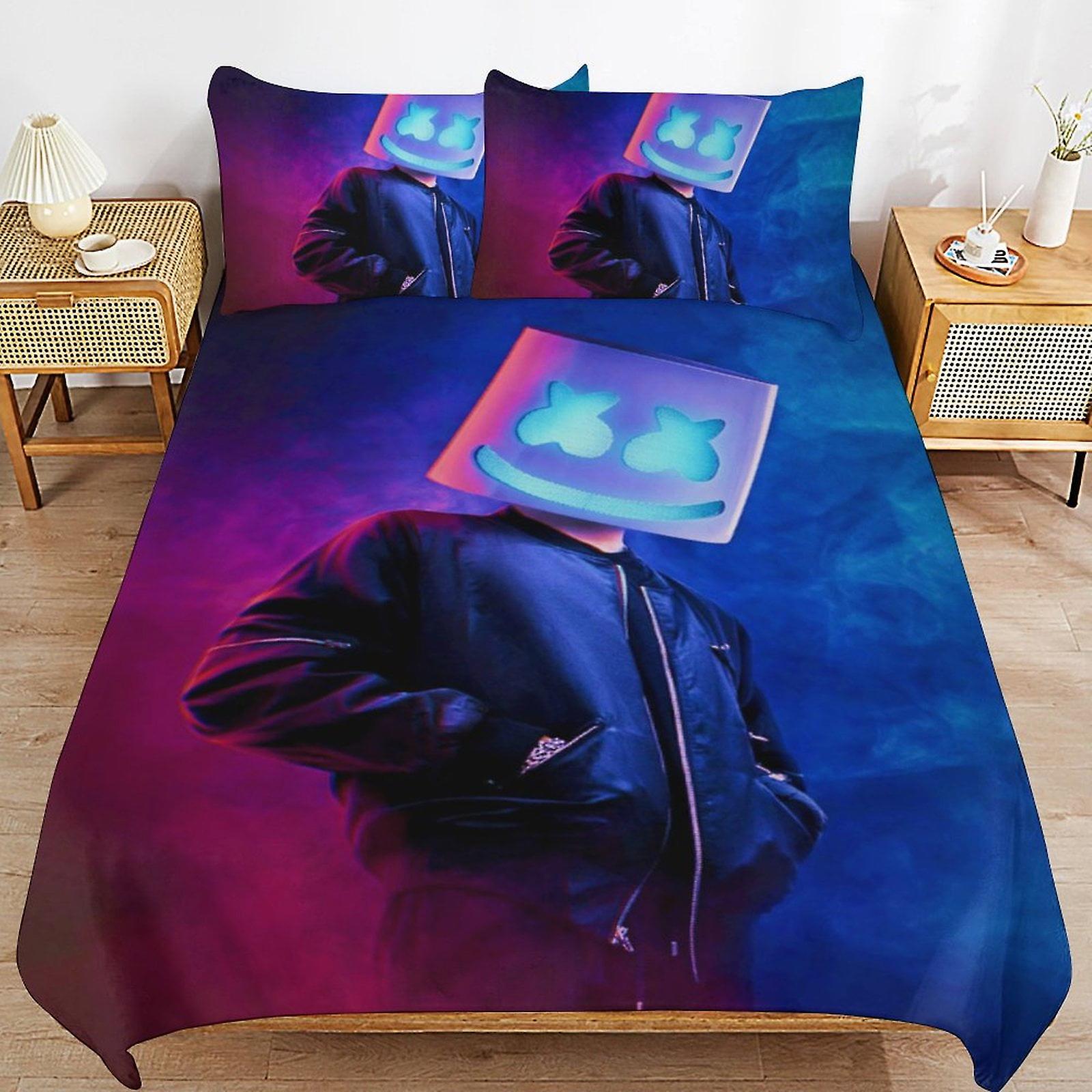 Dj Mar-Sh MelI0 Sängkläder Set Påslakan Täcke Set Mjuk Sovrum Säng Dekor Presenter för pojkar Flickor Tonåringar Barn Barn 3 Bit med 1 Påslakan och 