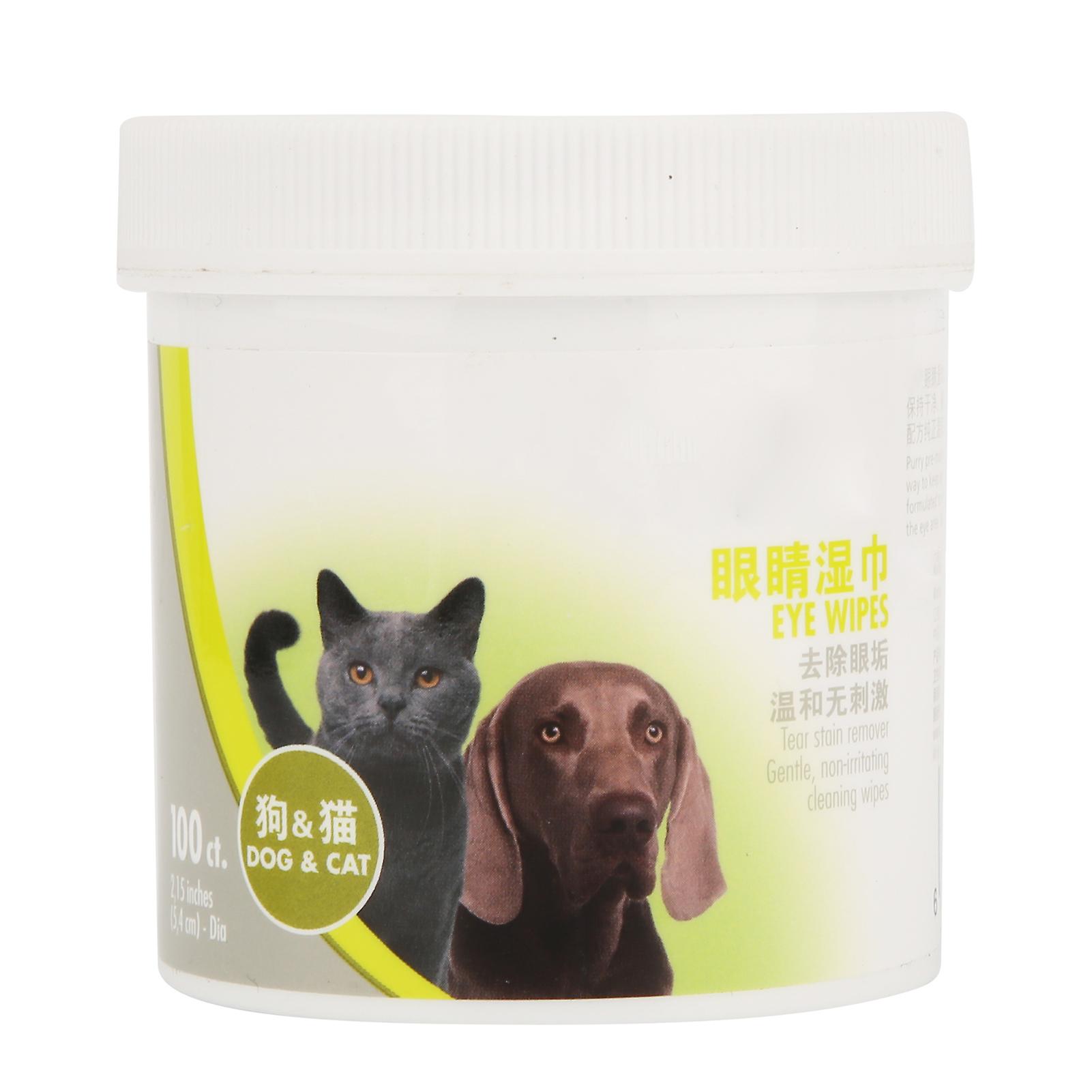 Lot de 100 lingettes déodorantes pour animaux de compagnie, non irritantes, pour nettoyer les yeux