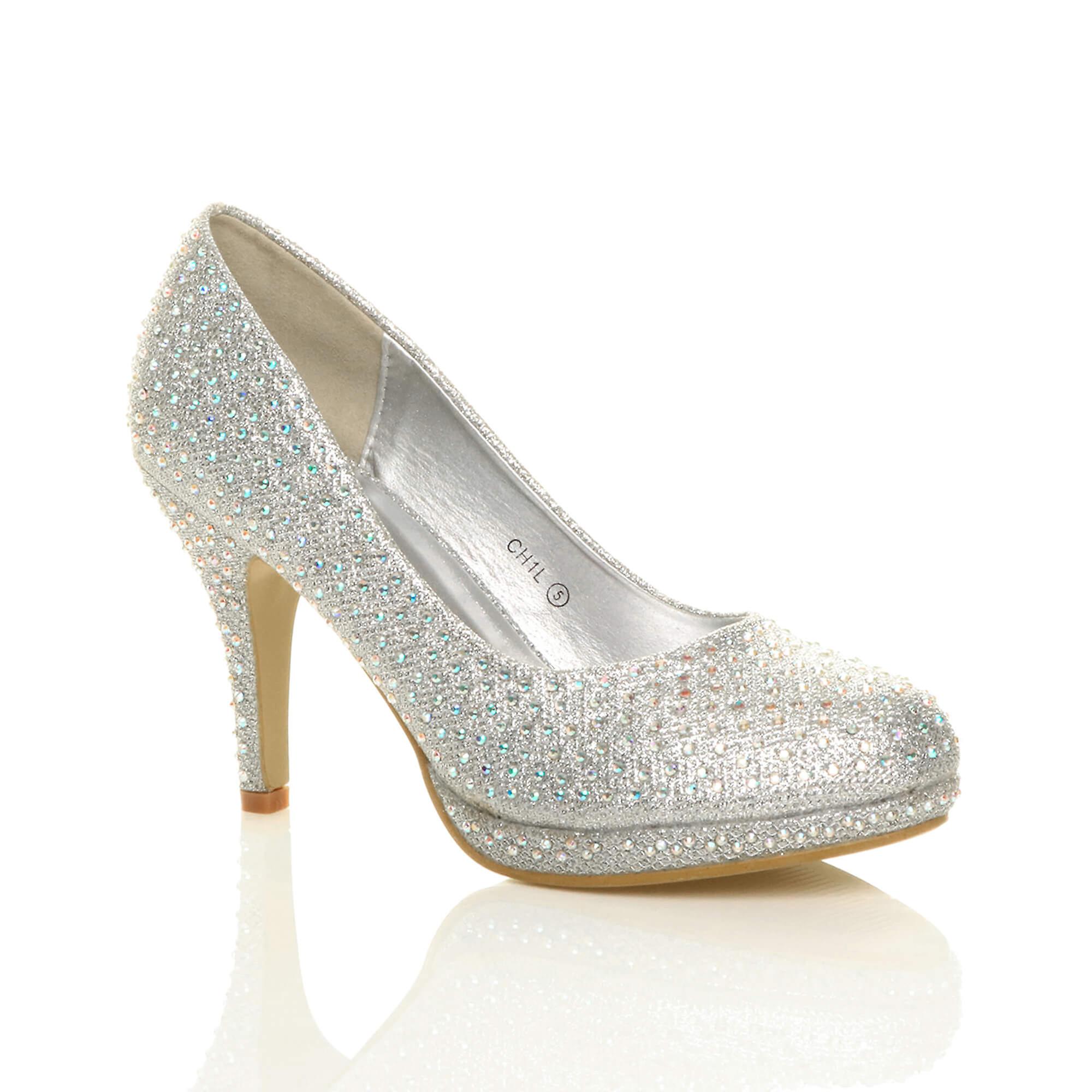 Ajvani 妇女 中高跟鞋 平台 党 工作 晚会 舞会 婚礼 新娘 法院 鞋 泵