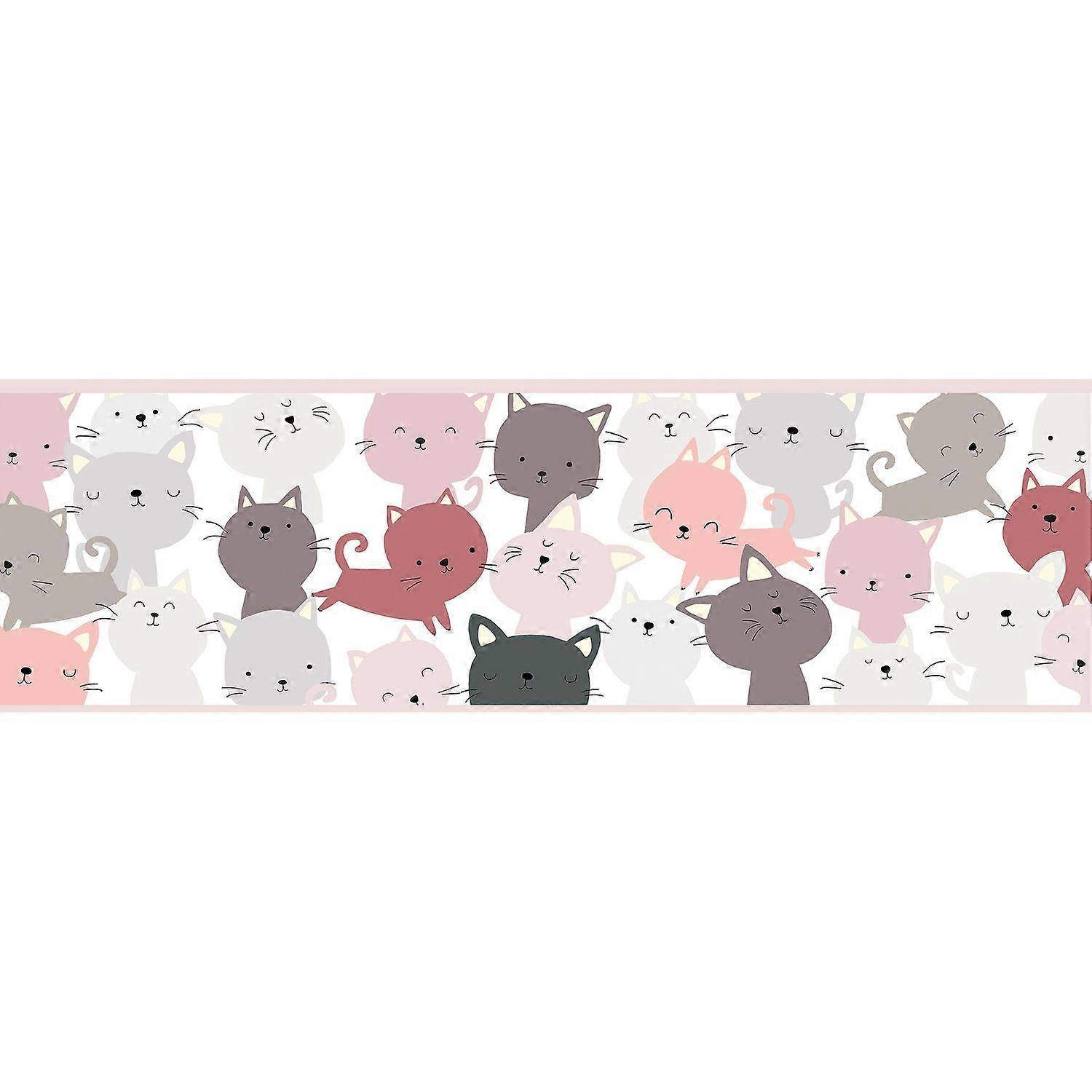 Animal pattern wallpaper wall Profhome 403741-GU self-adhesive border slightly textured with animal pattern matt pink grey white