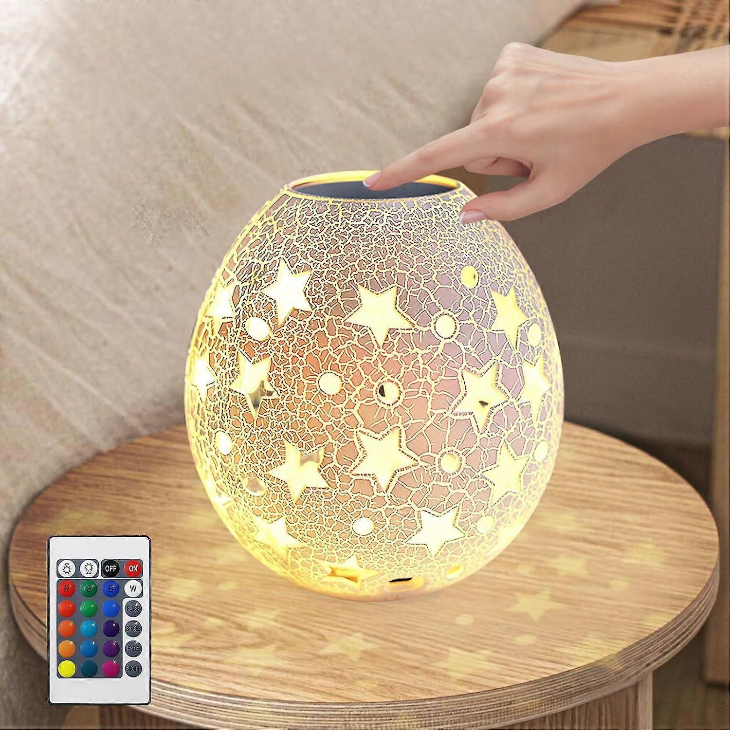 SQCLVNight Light for Kids, 16 Changeable RGB Colors Egg Night Light with Remote Control, Rechargeable Touch Lamp with Stepless Dimming, Starry Sky Rot