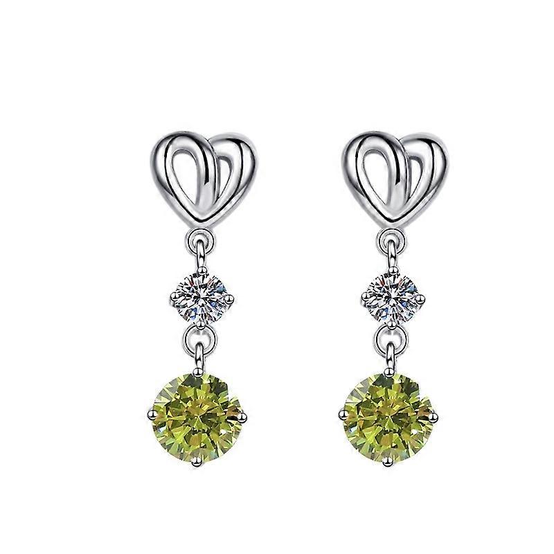 Earrings-Heart Dangle-Delicate Glam-S925 Moissanite