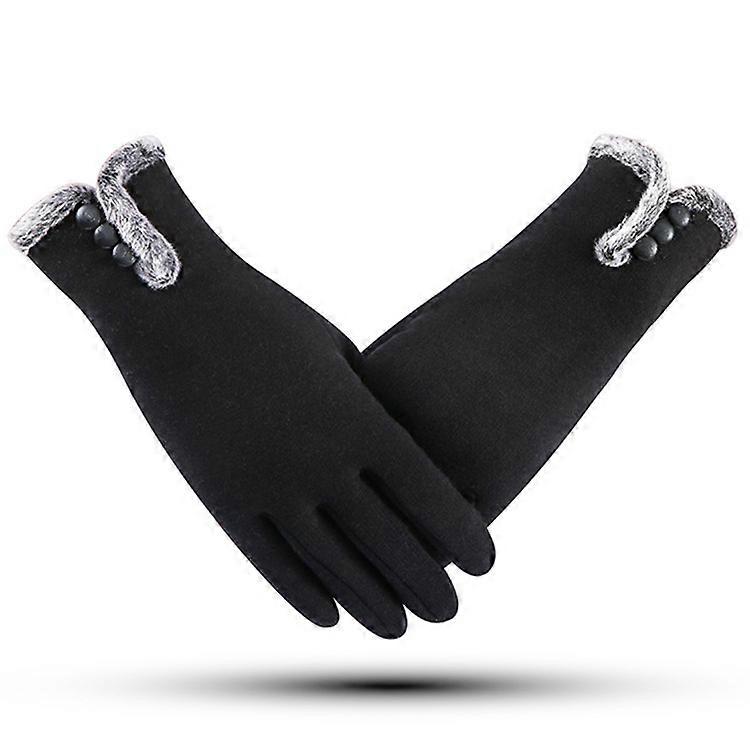 Women's winter warm gloves Wool lined windproof gloves