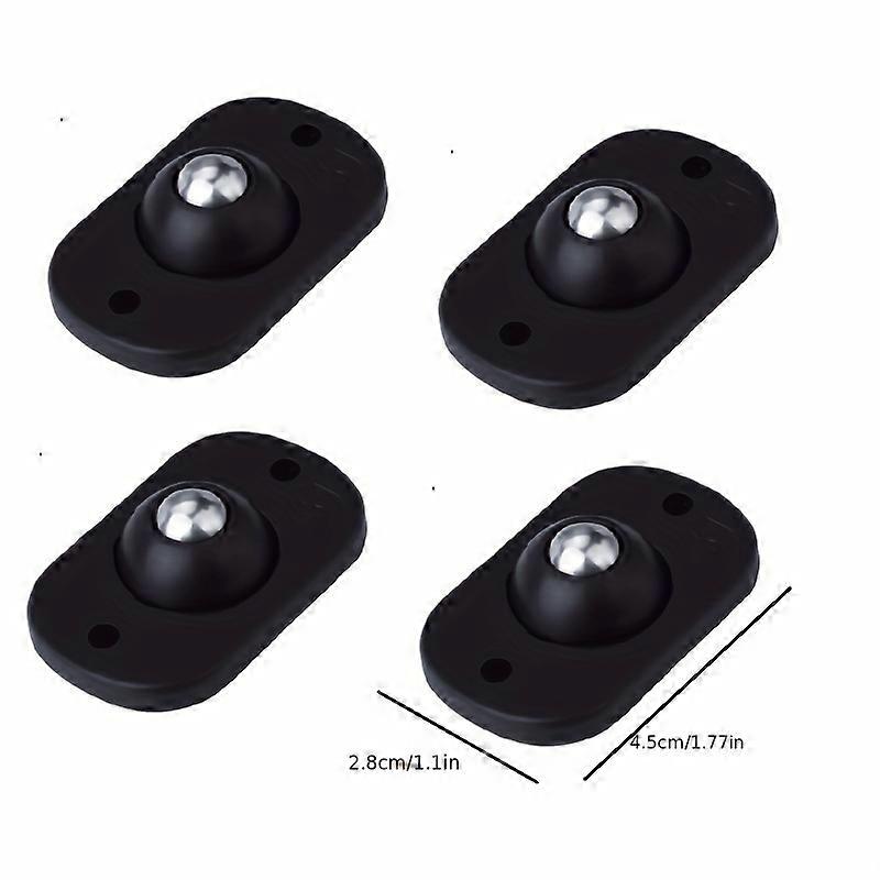 4pcs Premium Self-Adhesive Mini Swivel Caster Wheels - 360 Degree Rotation, Universal Fit, Sticky Pulley for Bins, Bottom Storage Box, Furniture, and