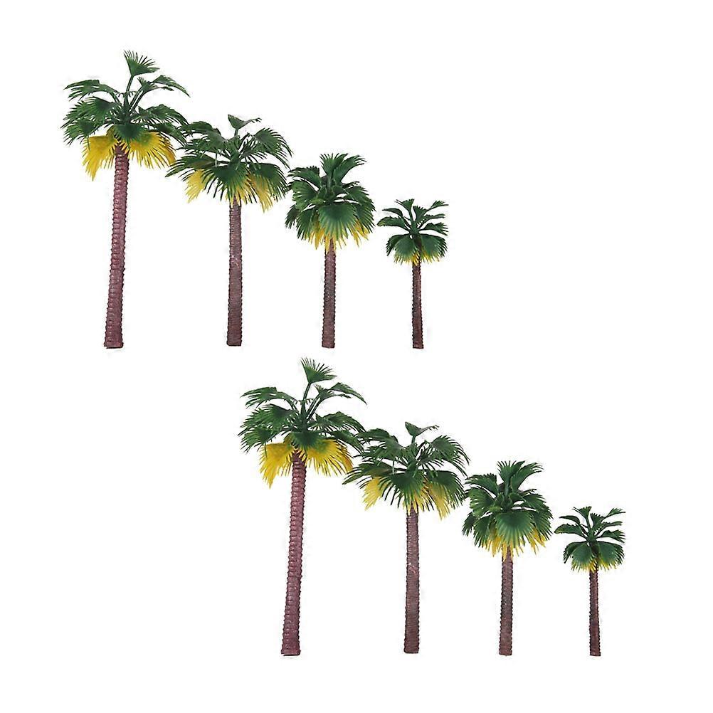 8 Pcs Artificial Palm Tree Mini Palm Tree Succulent Bonsai Model Train Scenery Trees
