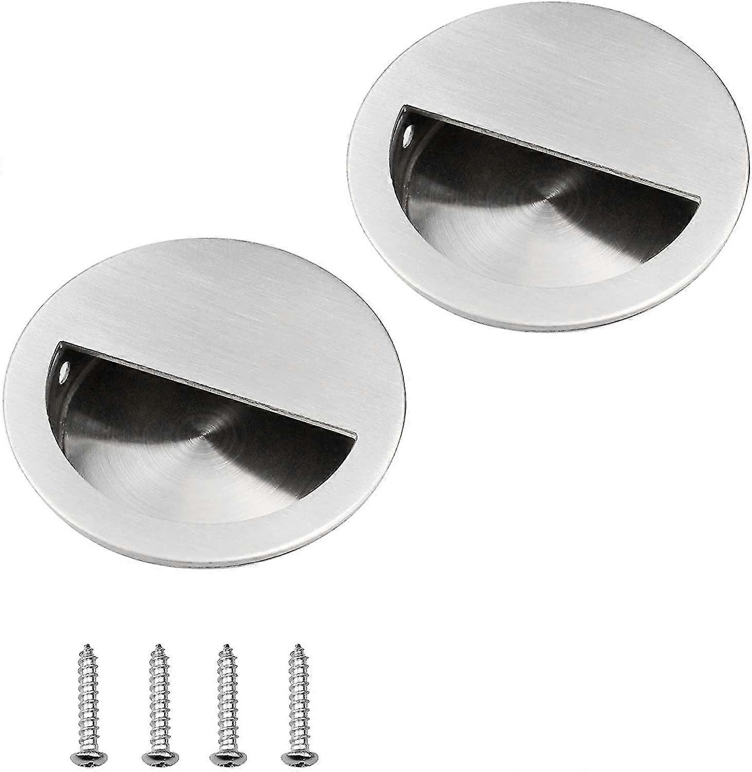Furniture Handle 2 Pieces Round Recessed Circular Sliding Door Handle