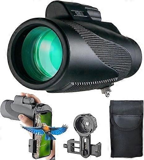12X50 High Power Prism Monocular and Quick Smartphone Holder - Waterproof Fog- Proof Shockproof Scop