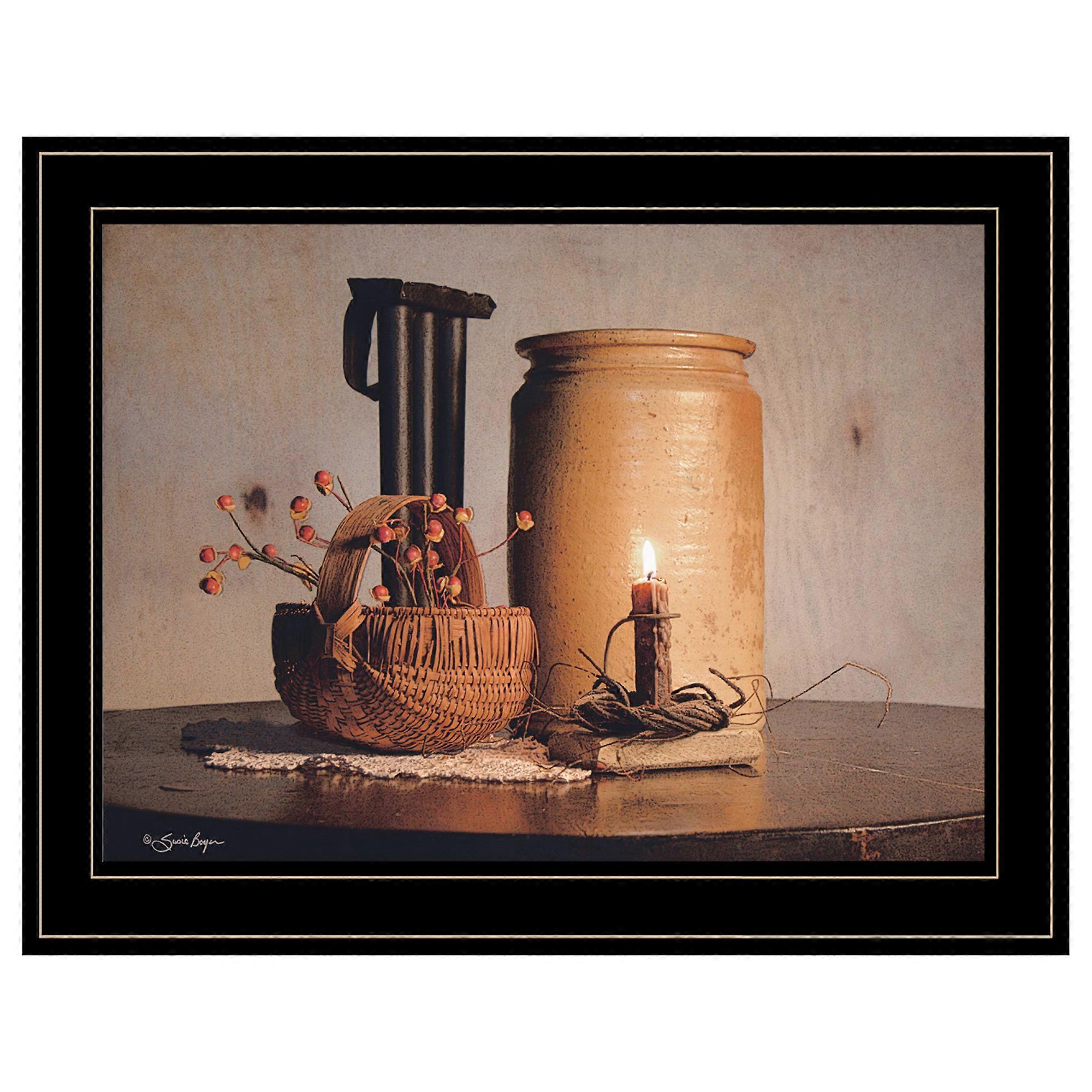 "Bittersweet Basket" by Susie Boyer, Ready to Hang Framed Print, Black Frame