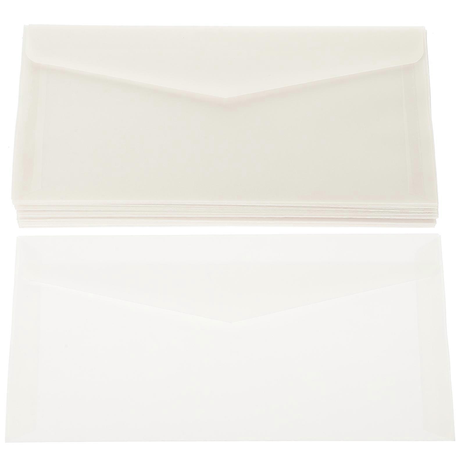 50Pcs Translucent Letter Envelopes Party Blank Envelopes Portable Envelopes for Invitation