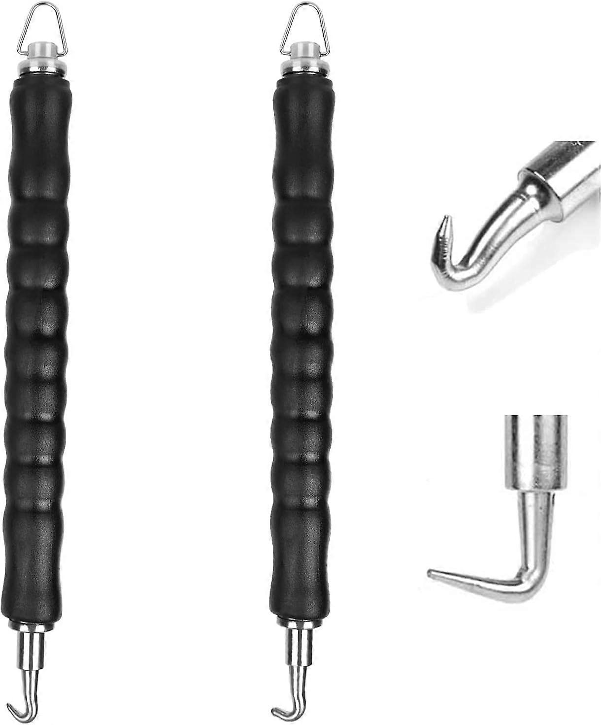 2PCS Wire Twister, Rebar Tie, Straight Hook Twister and Curved Wire Twister Tools for Loop Tie Rebar Tie