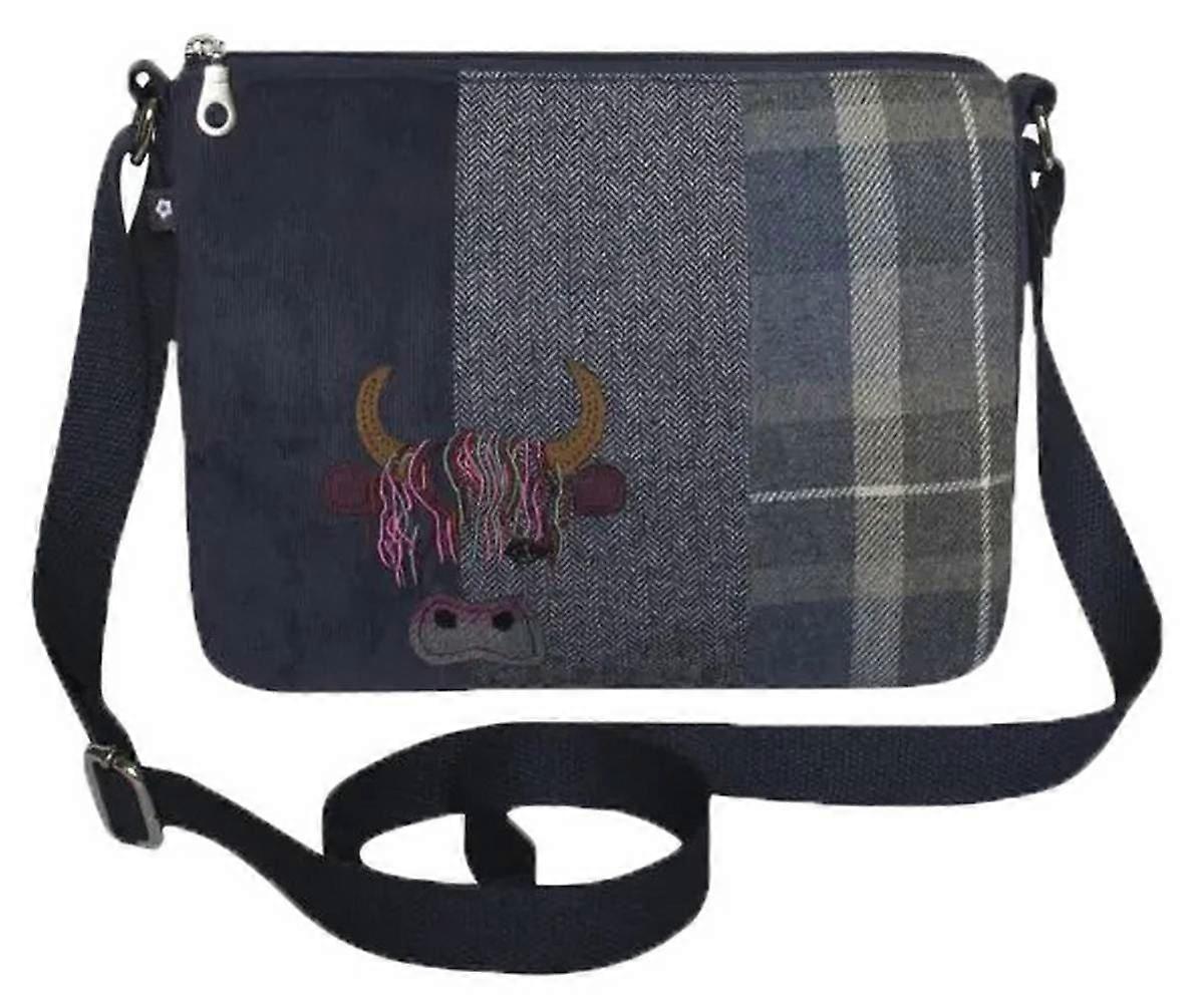 Earth Squared Borsa Tweed Tartan Margot – Multiway: A Mano, Spalla E Crossbody – 2 Scomparti Con Cerniera – Tessuto Misto Lana Riciclata – 26x25x11 Cm