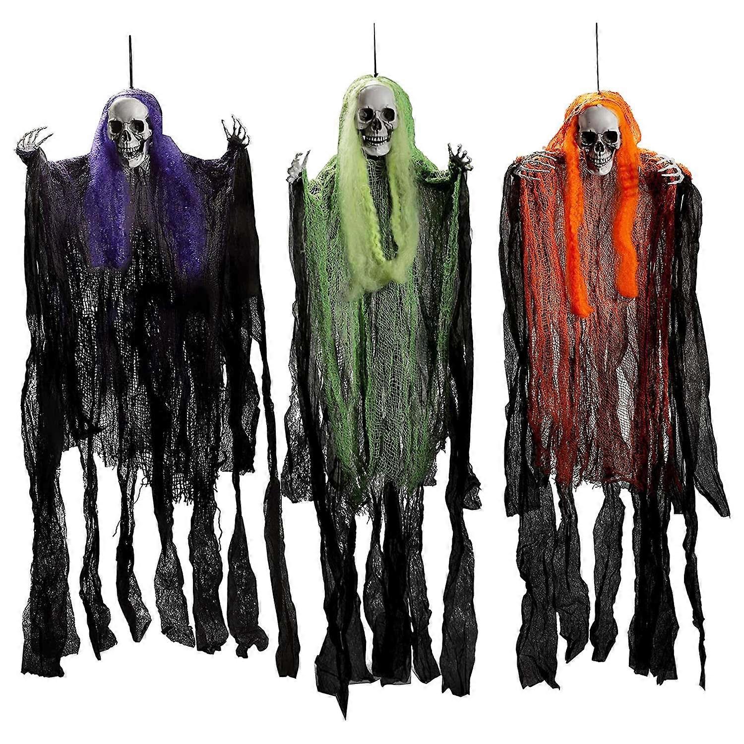 Hanging Ghost Halloween Decoration Scary Realistic Poseable Skeleton Decor Spooky Atmosphere Layout