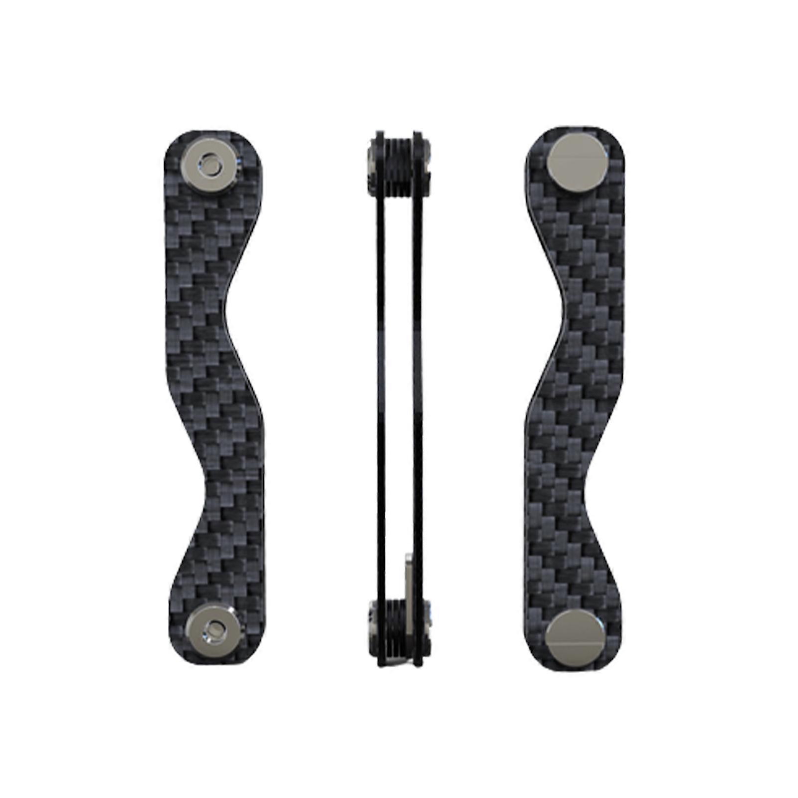 Carbon Fiber Key Holder Smart Key Wallet DIY Keychain EDC Pocket Car Keys Holder Organizer Chains Keychain Household New 2020