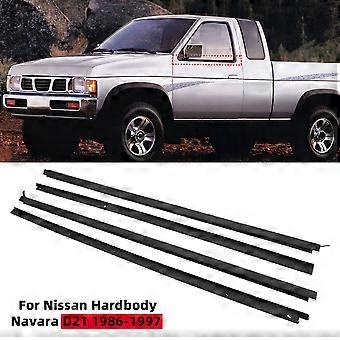 thumbnail interactive-video image 1 of Arellino Window Glass Door Belt Weatherstrip Kit For Nissan D21 Pickup Hardbody Navara 1986-1997 – Set Of 4, Premium Rubber 1 of 5