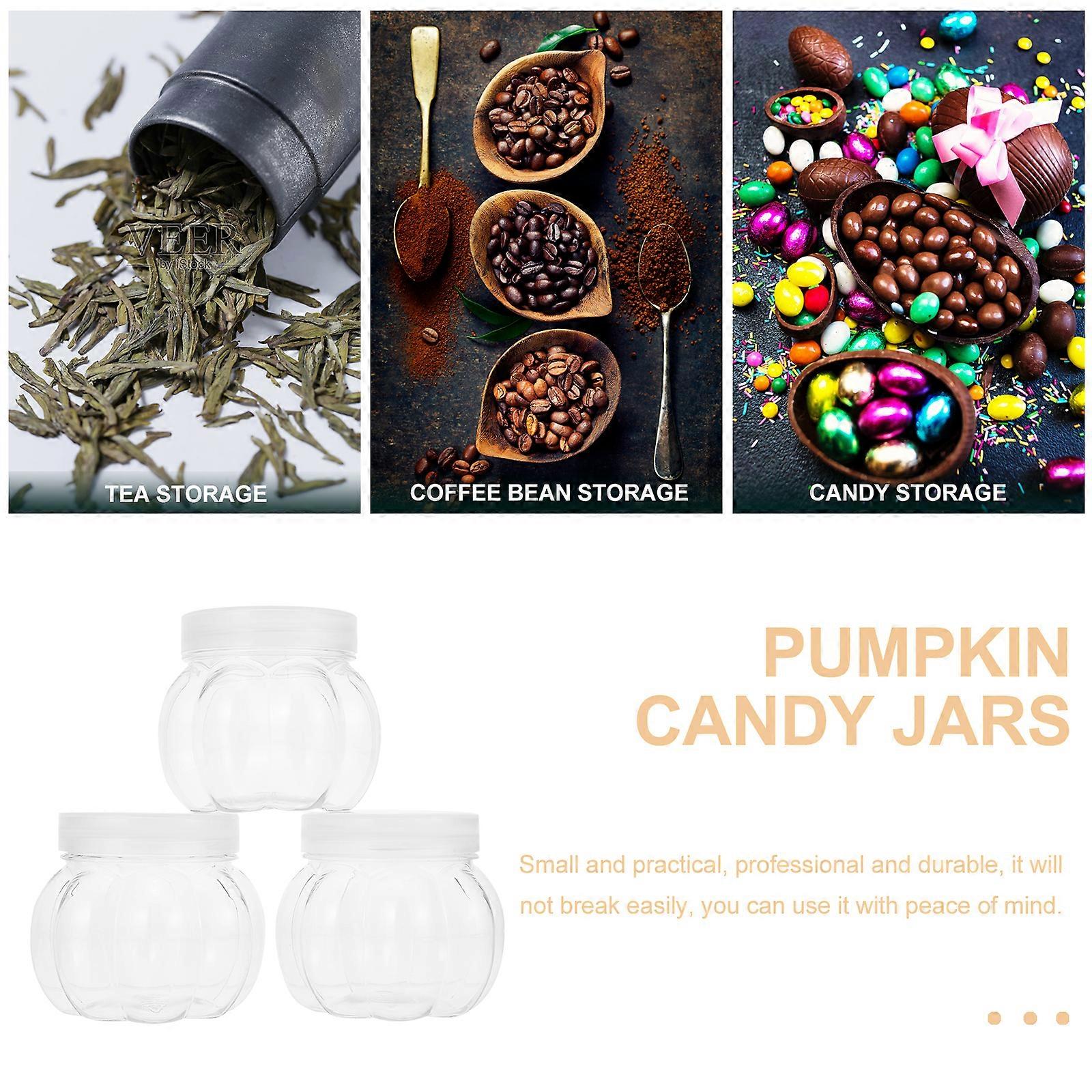 12Pcs Transparent Candy Storage Jar Creative Pumpkin Shaped Jar for Package