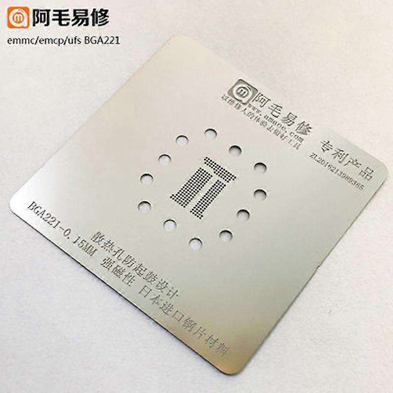 Amaoe EMMC EMCP UFS BGA BGA153 BGA162 BGA169 BGA186 BGA221 BGA254 015mm Reballing Jig Platformu için Reballing Stencil