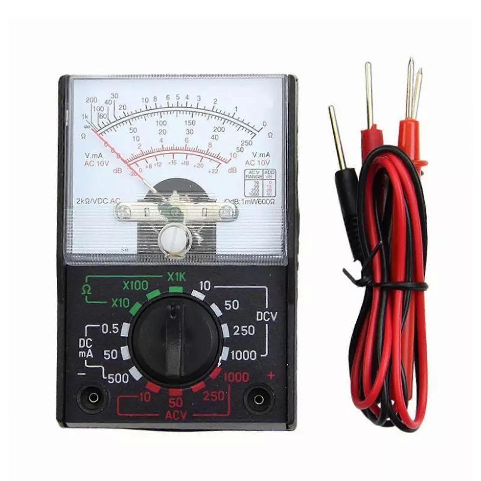 1000V Voltmeter DC/AC 500mA Ammeter Ohm 1K Resistance Meter Analog Multimeter