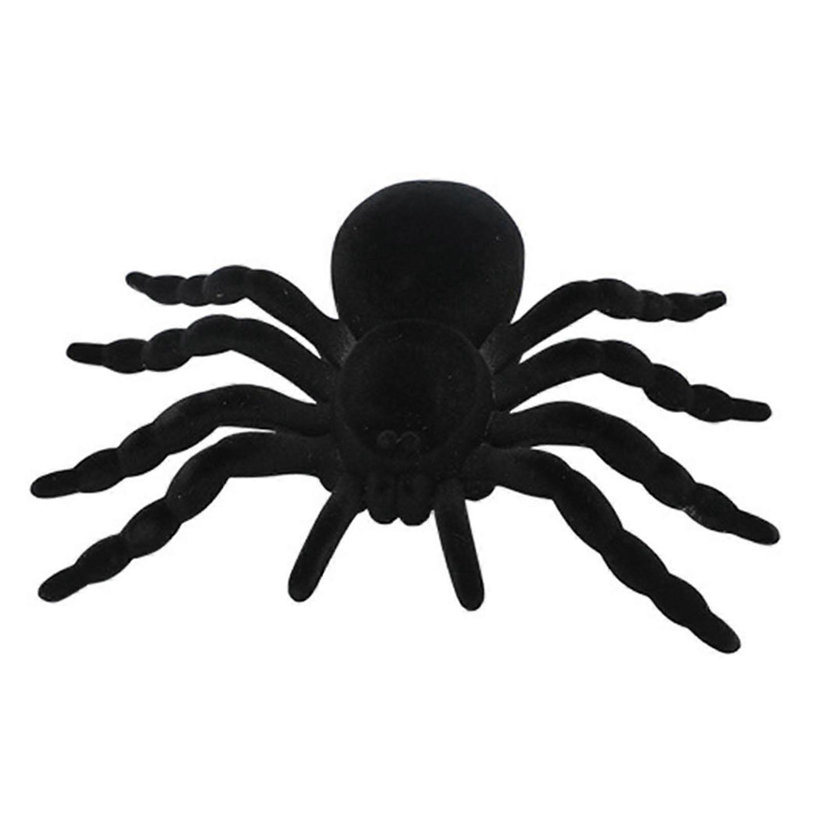 Simulation Spider Realistic Lifelike Non-deformation Halloween Flocking Spider Scary Scenes Haunted House Decorations Qinghai