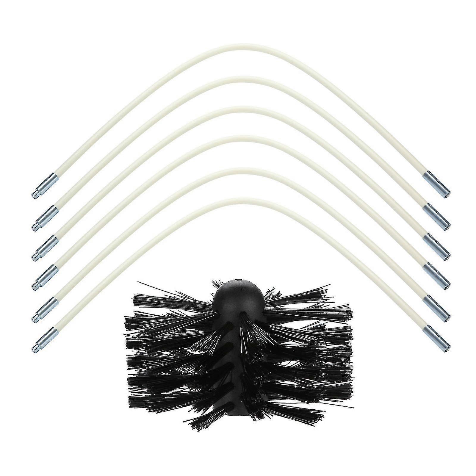 6 + 1 Ensemble de ramonage rotatif Ensemble de ramonage Ramoneur Brosse de cheminée Kit de brosse de cheminée Fk