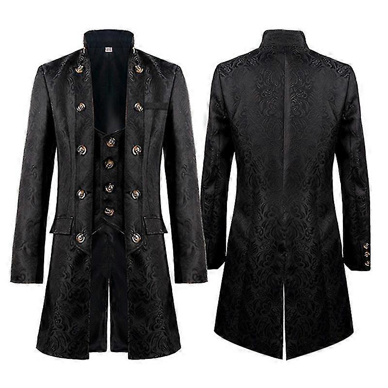 Erkek Palto Steampunk Vintage Ceket Gotik Viktorya Dönemi Frock Karnaval Kostümü